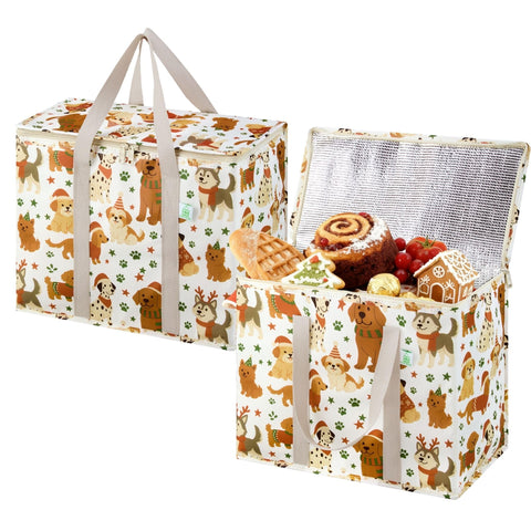 VENO Christmas cooler bag with dual lid for secure transport.