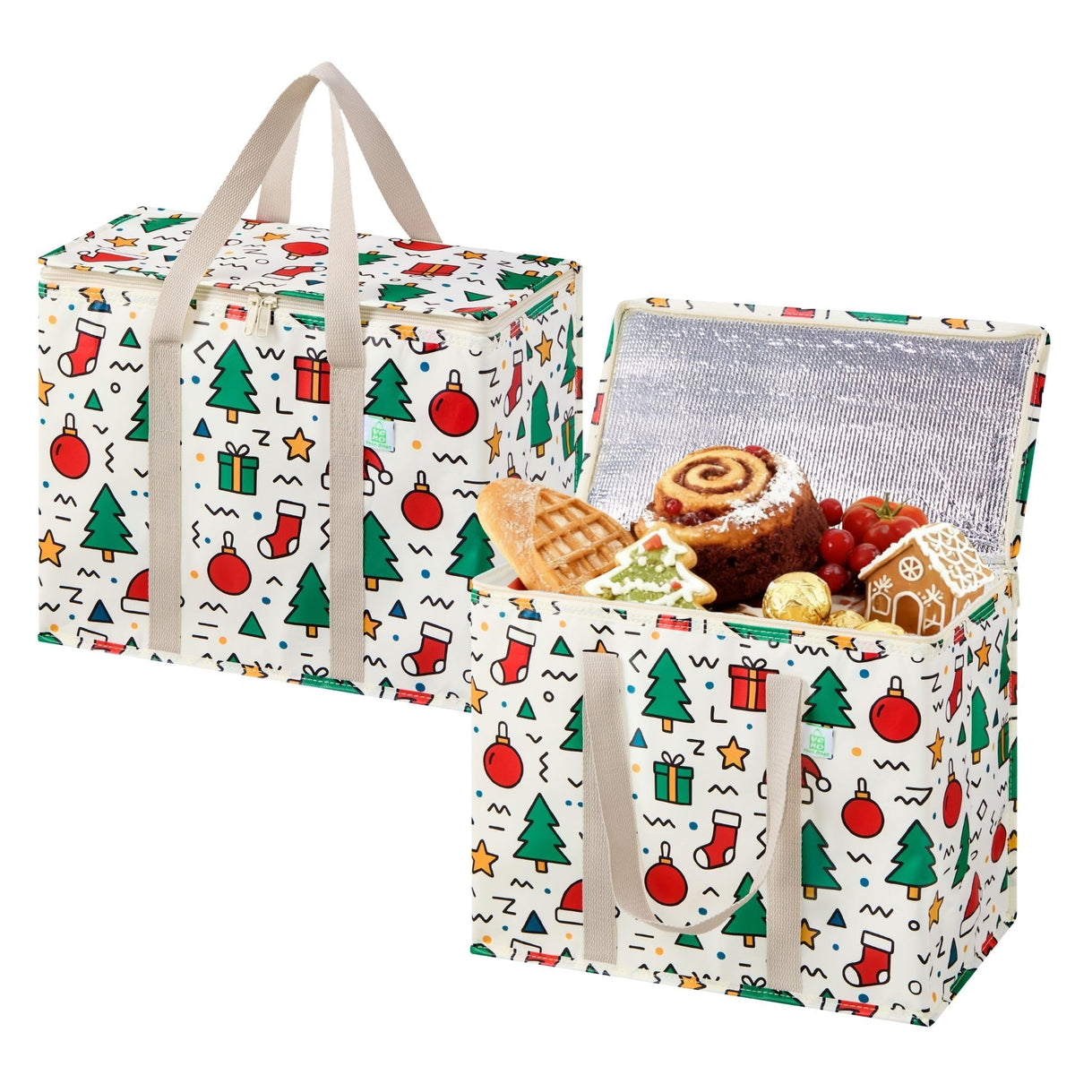VENO Christmas cooler bag interior shows generous space to keep perishables cold.