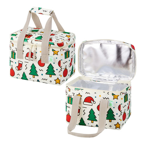 VENO Christmas insulated lunch bag side view, compact and durable for daily use