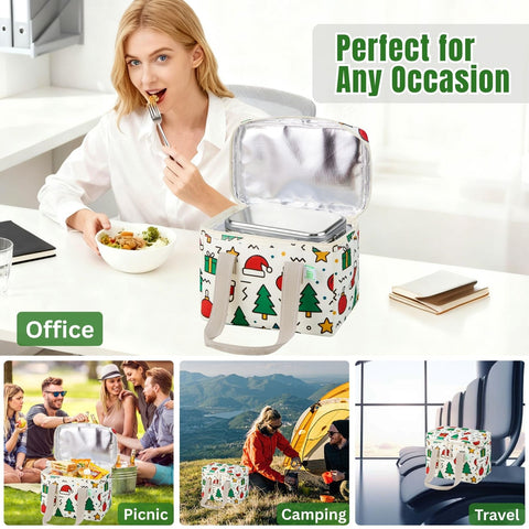 VENO Christmas lunch bag in an office setting, stylish and practical for work