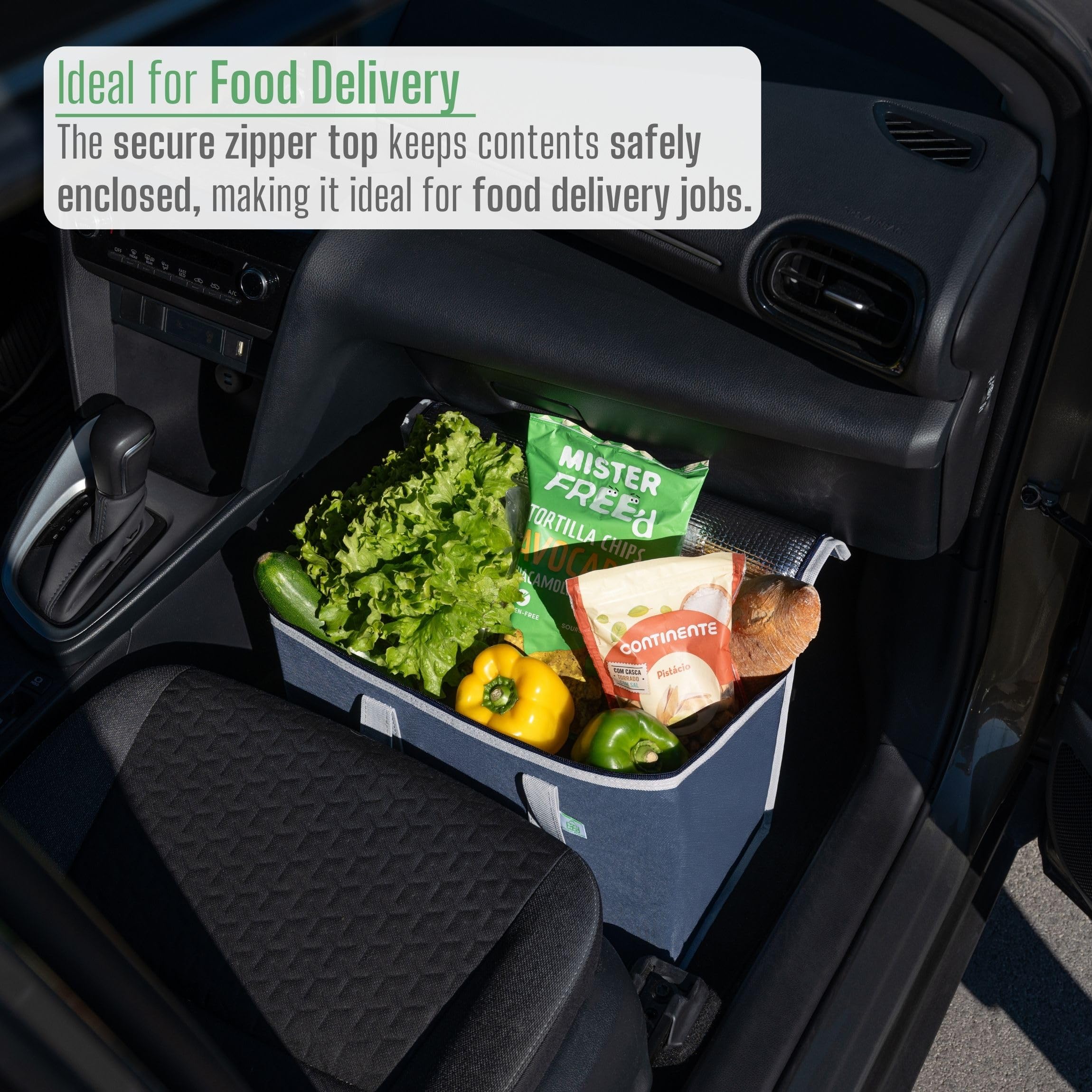 VENO 7.3-gallon capacity illustration, fits multiple orders or large groceries.