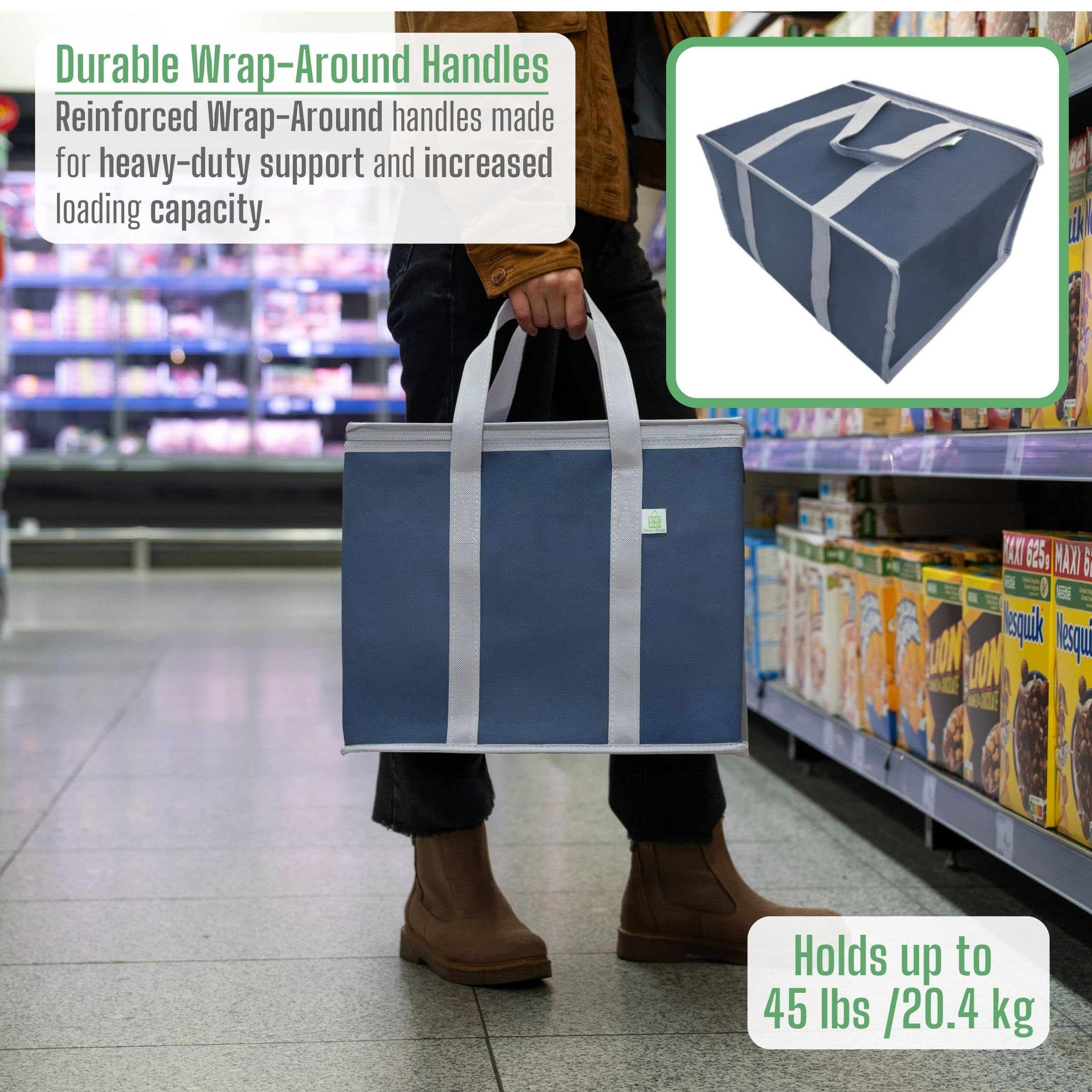 VENO cooler bag folded flat, easy storage in car trunk or kitchen.
