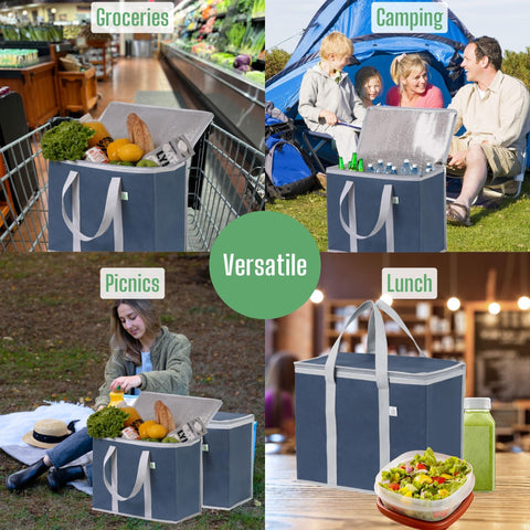 VENO cooler bag with open lid, easy access to groceries during delivery runs.