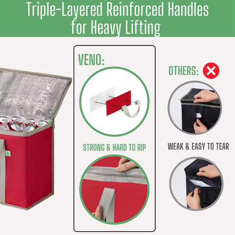 VENO flexible sides accommodate bulky items for easy packing.