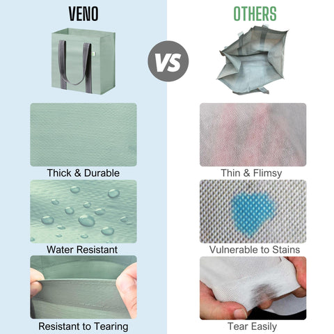 VENO foldable tote with handles for space-saving organization.