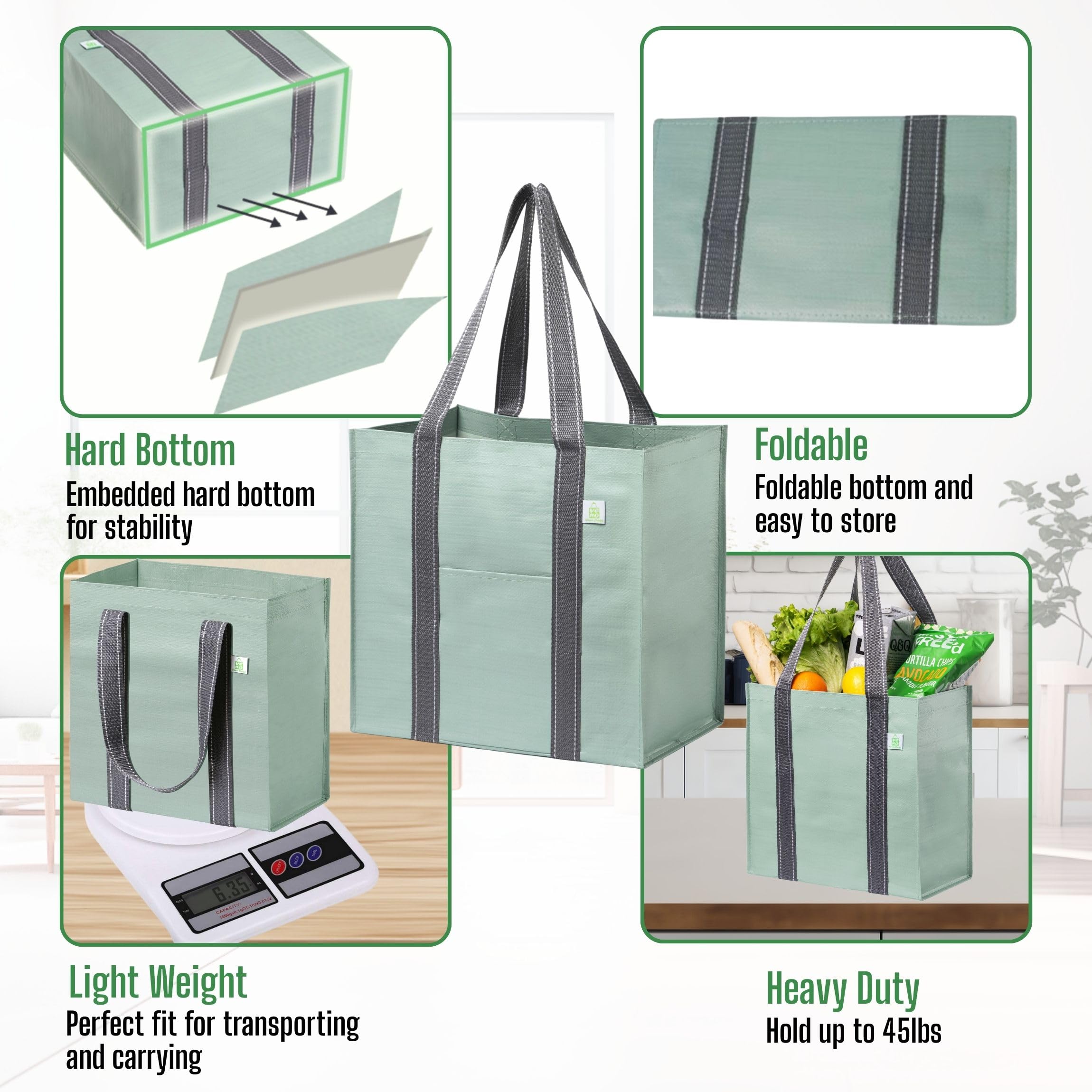 VENO heavy-duty grocery bag with reinforced handles for daily use.