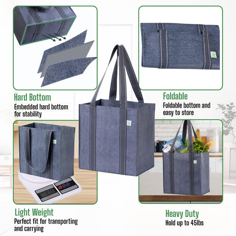 VENO reinforced handles for comfortable carrying during shopping