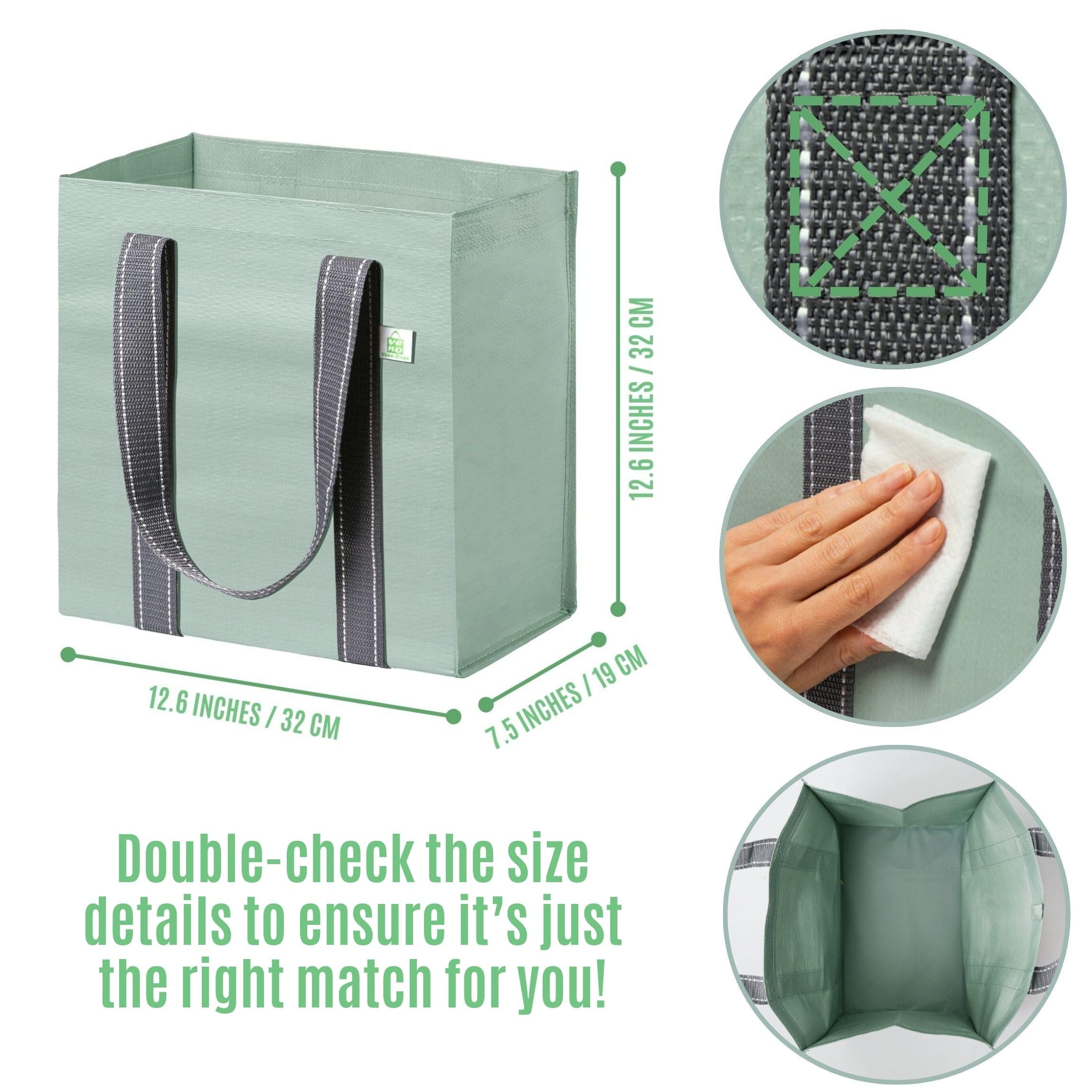 VENO small tote bag with handle folds for easy portability.