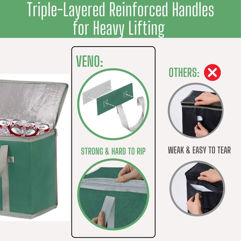VENO spacious bag fits groceries or multiple orders for pickup and delivery