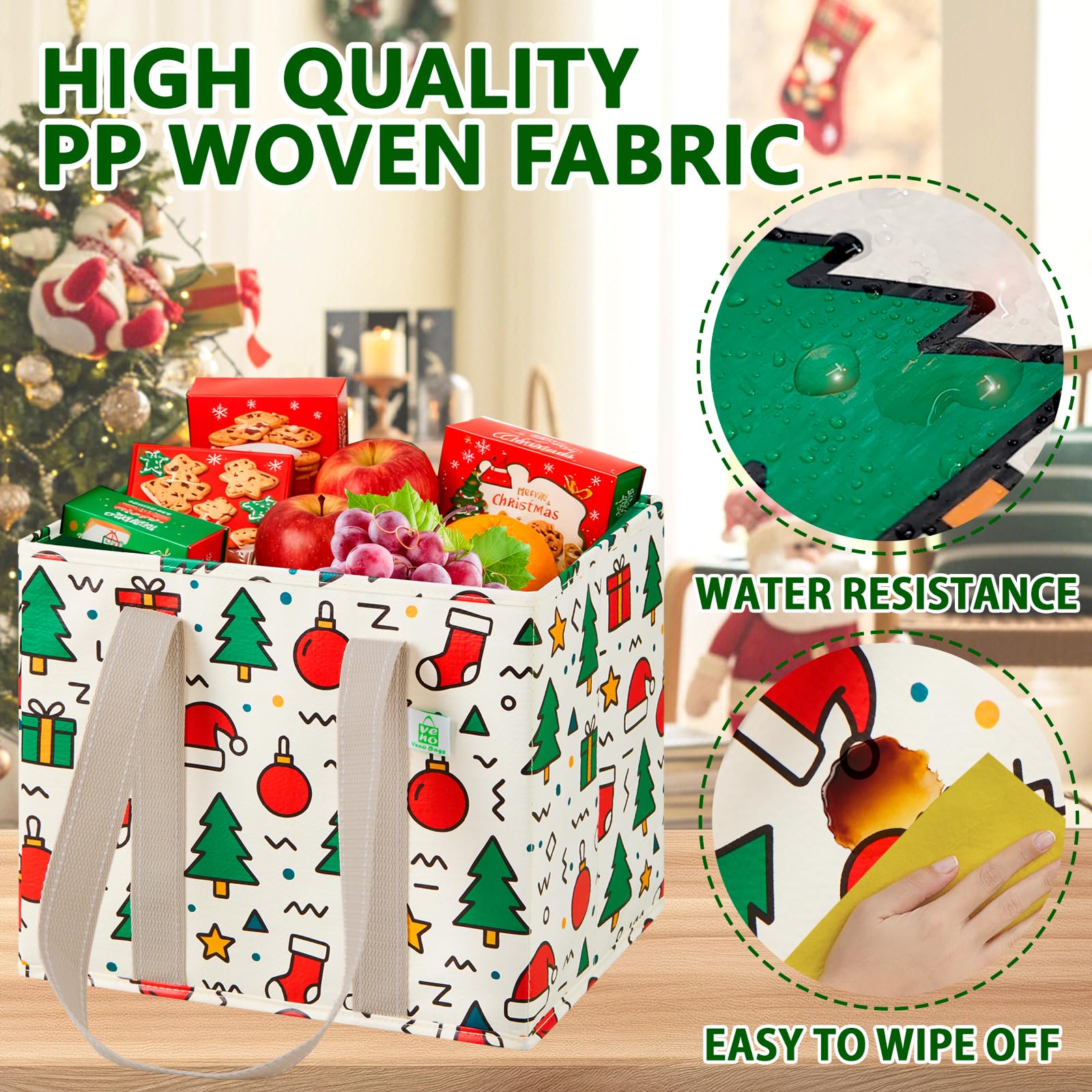 VENO water-resistant material prevents spills and cleans easily.
