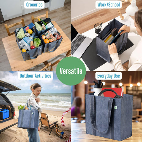 VENO sturdy base keeps groceries upright and organized
