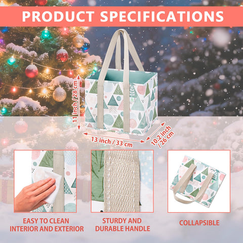 VENO three-pack foldable totes with handles simplify shopping and gift carrying.