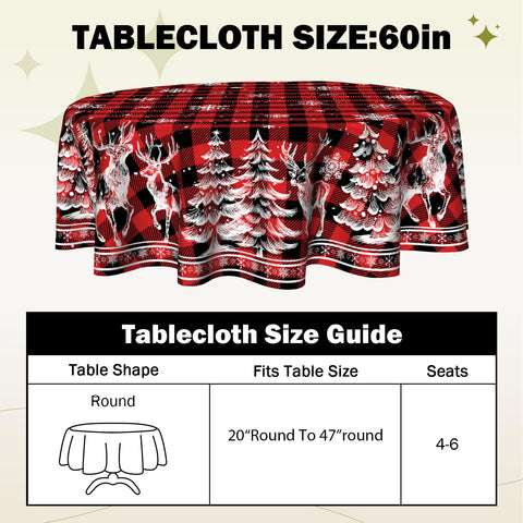 VentuCoven easy-care round tablecloth can be machine washed for quick cleanup.