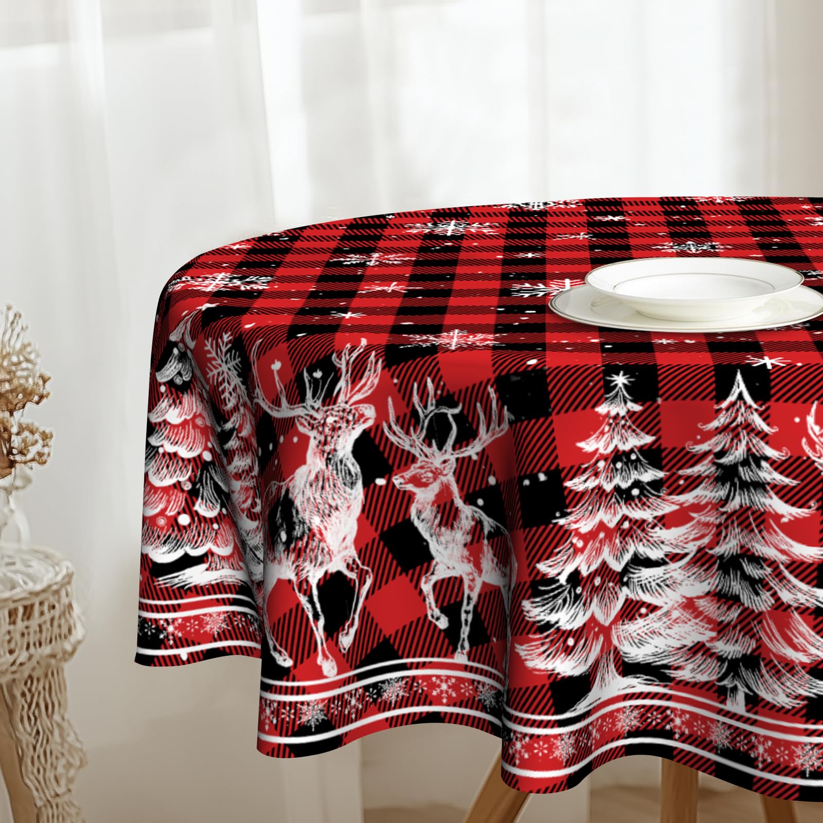 VentuCoven farmhouse round tablecloth suits country-style tables with rustic charm.