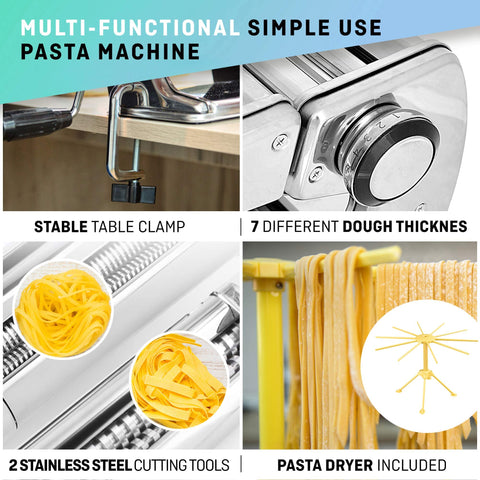 VeoHome removable cutters demonstrate 2 mm and 6.6 mm cuts for tagliatelle and fettuccine