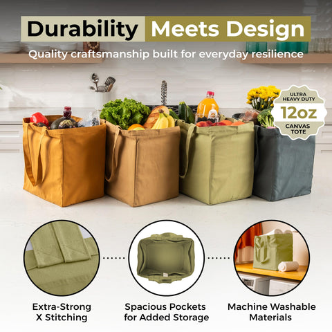VeraMia 15x15x10in tote delivers generous space for groceries.