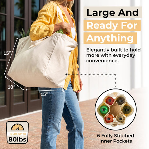 VeraMia 80lbs capacity bag handles heavy shopping