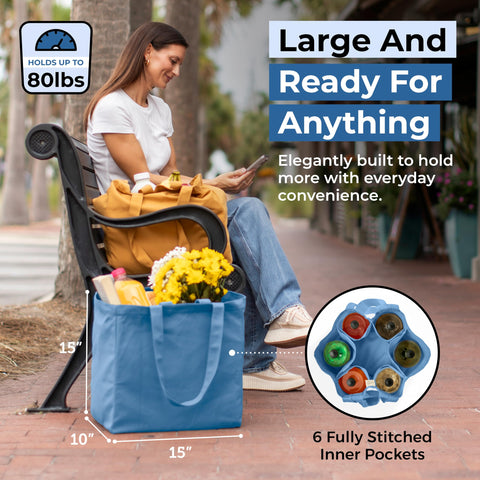 VeraMia 15x15x10 inch tote offers ample space for large items.