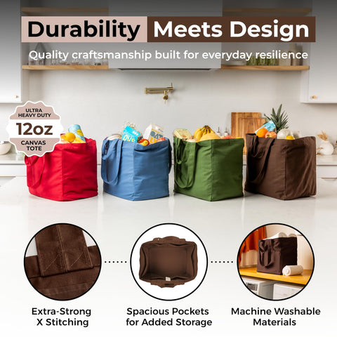 VeraMia bag shows built-in bottle pockets for organized groceries