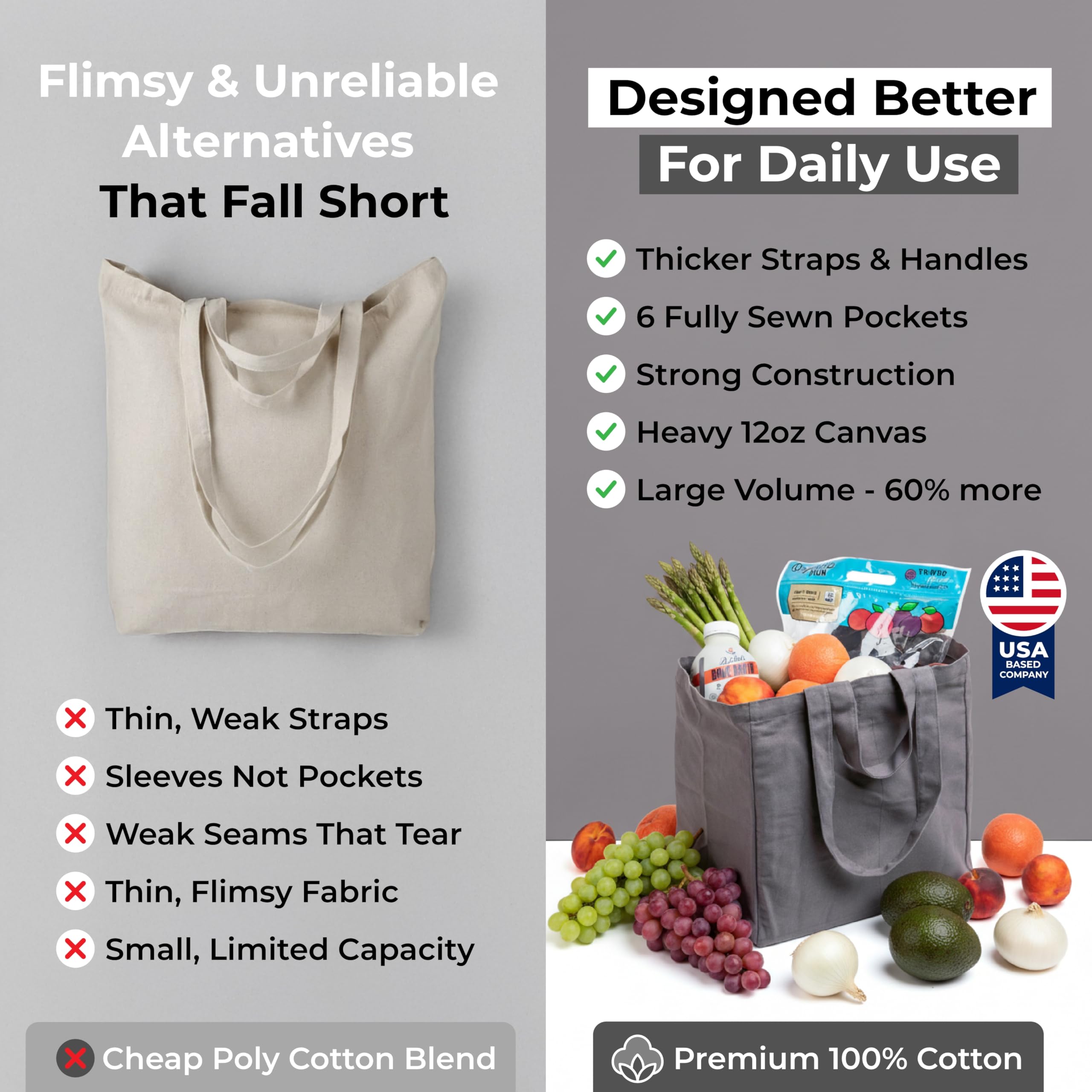 VeraMia long shoulder strap enables hands-free shopping.