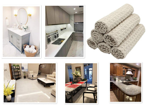 VeraSong soft nonabrasive fibers protect delicate surfaces during drying.