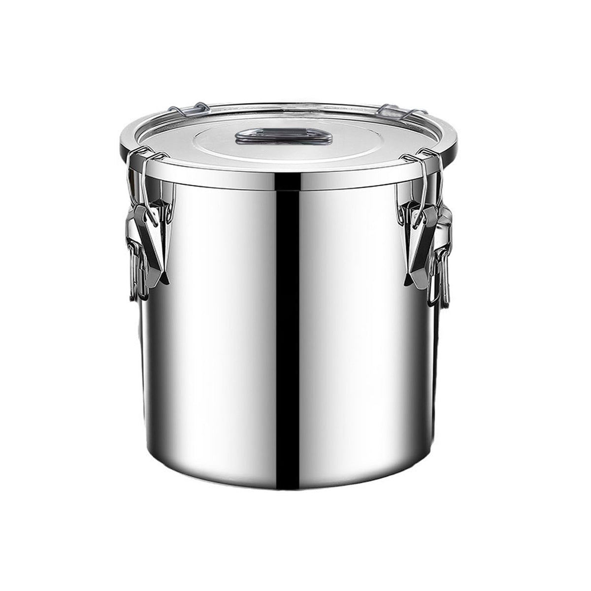 Verdeho 304 stainless steel storage container with lid clip for secure pantry storage.