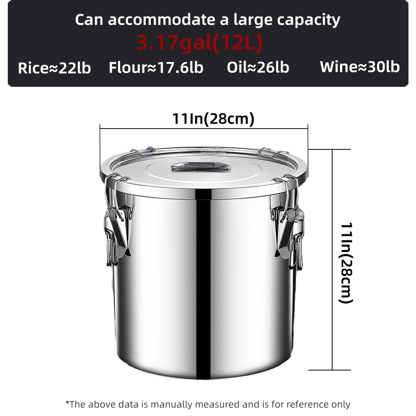 Verdeho kitchen organization canister suitable for rice, flour, sugar, and more.