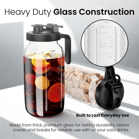 Veri Beond cold brew pitcher keeps concentrate cleanly separated with a wide mouth for easy filling.