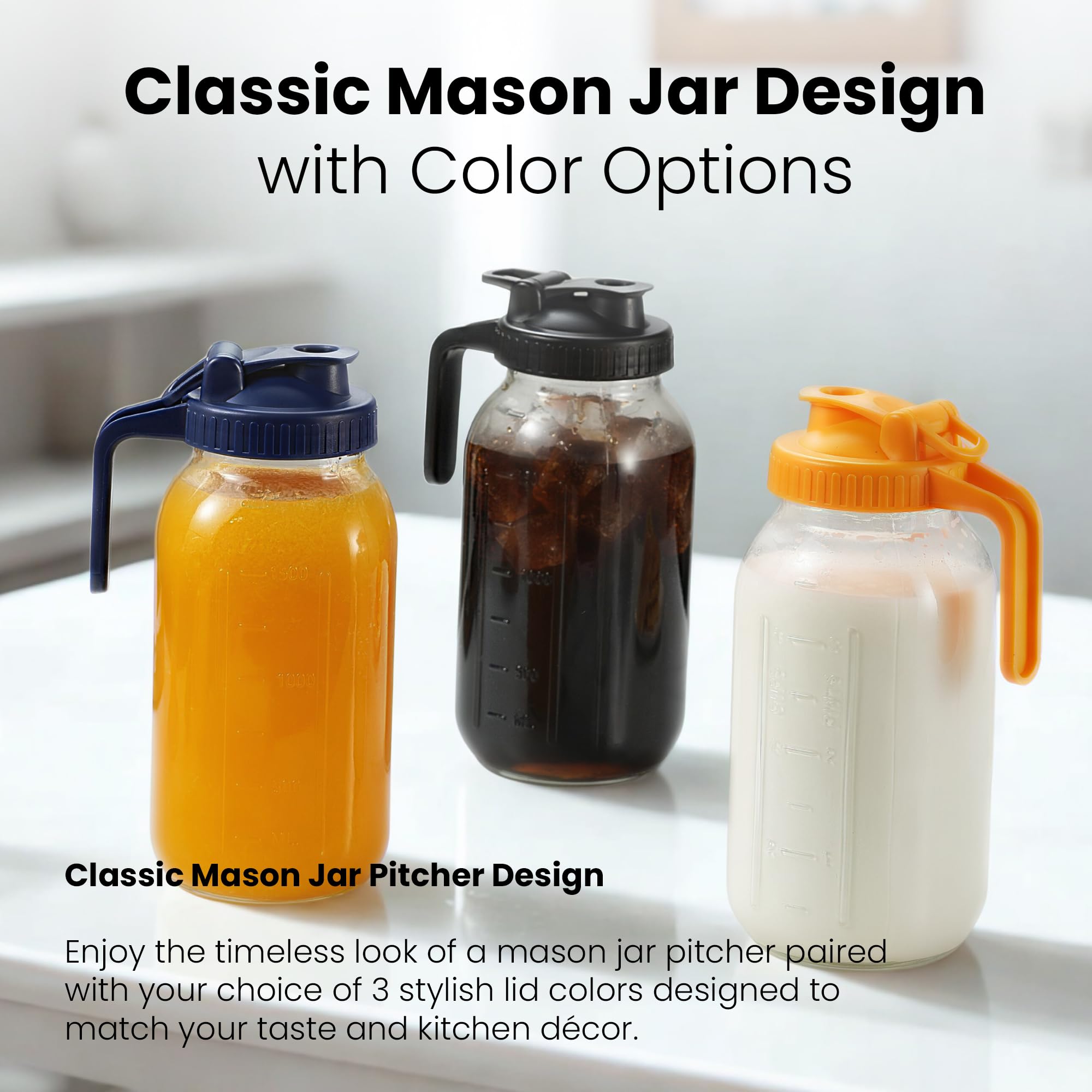 Veri Beond dishwasher-safe mason pitcher simplifies cleanup after meals and gatherings.