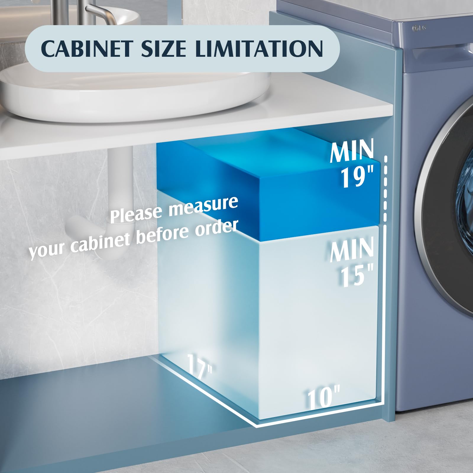 Versatile VERIFOST gray under-sink organizers for kitchen, bathroom, and more.