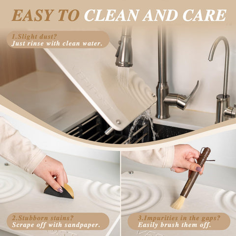 VERIFOST Pearl White 2PCS Drying Stone non-slip feet protect countertops