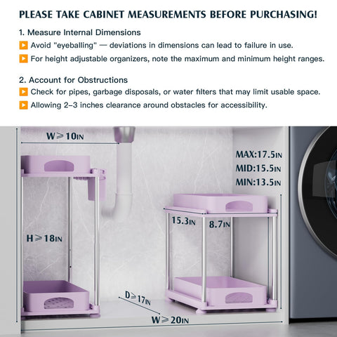 VERIFOST purple under-sink organizer adds style while remaining durable