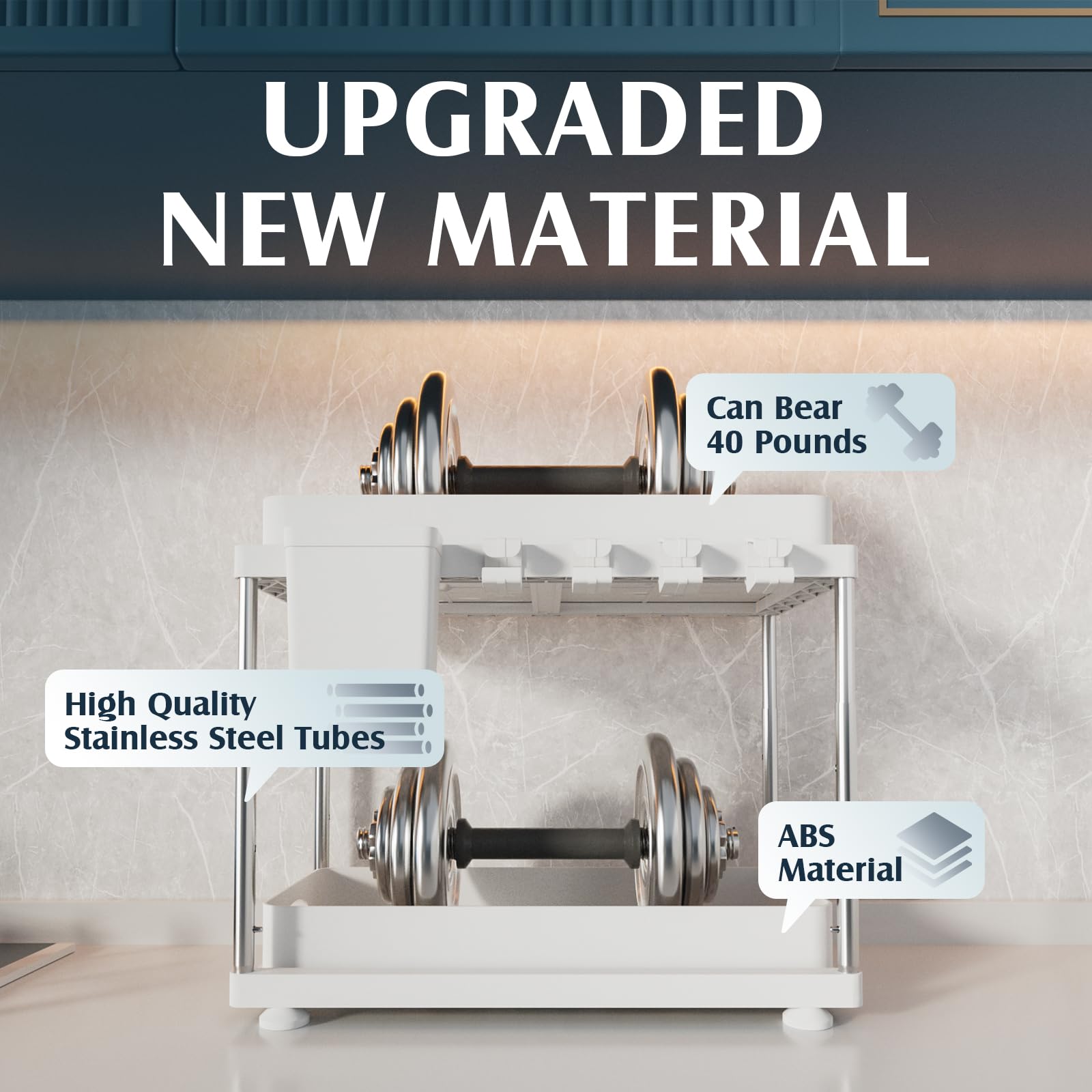 VERIFOST two-tier sliding design maximizes vertical space for organizing items.