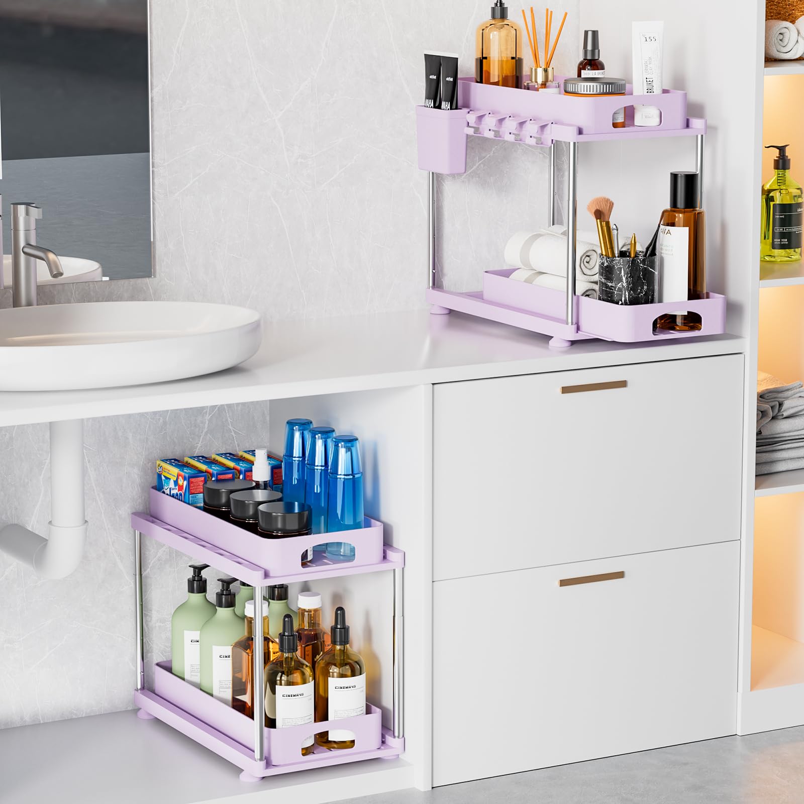 VERIFOST under-sink organizer designed for kitchen and bathroom storage