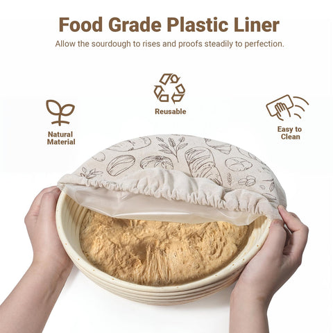 Verigud reusable bread-proofing cap protects sourdough from dust while rising.