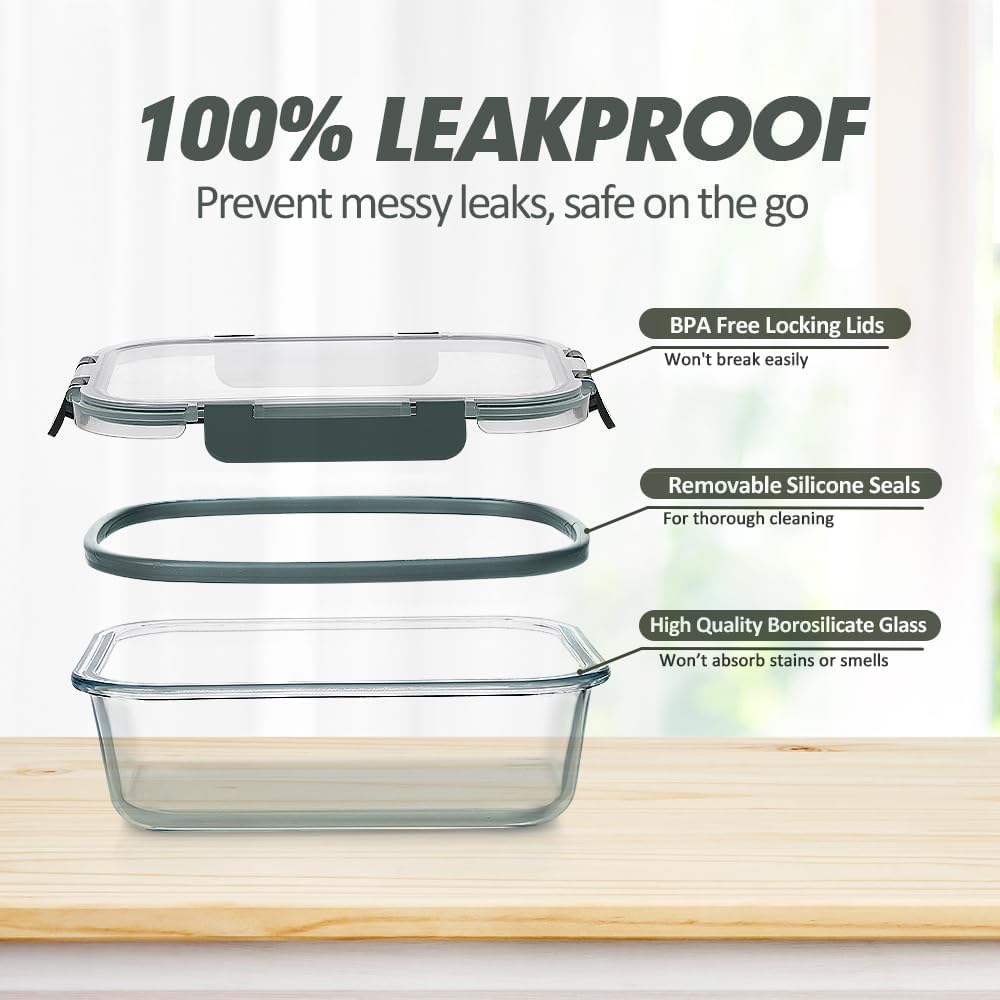 VERONES 13.5 oz glass container for portion control and leftovers.