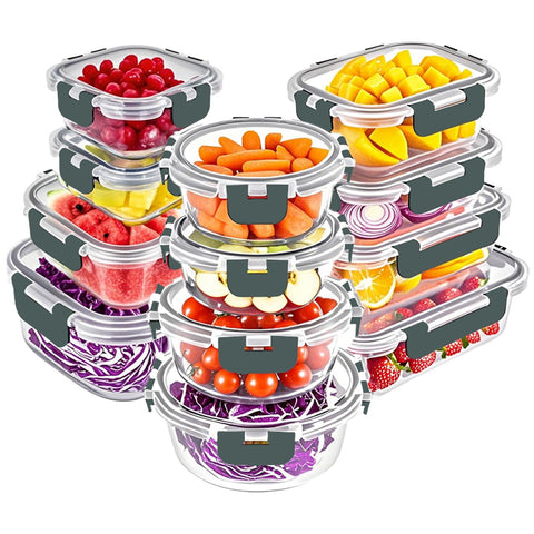 VERONES 33.8 oz glass container for meal prep, airtight and stackable.