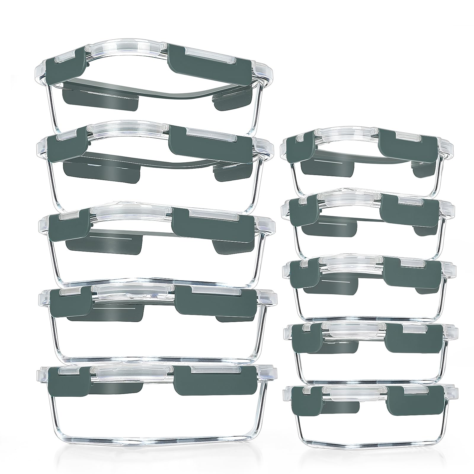 VERONES 34oz glass meal-prep container with stackable lid for organized meal prep