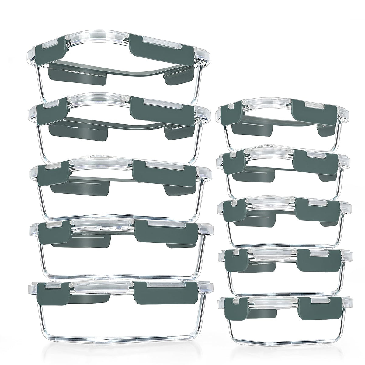 VERONES 34oz glass meal-prep container with stackable lid for organized meal prep