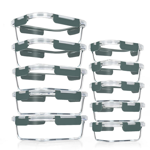 VERONES 34oz glass meal-prep container with stackable lid for organized meal prep