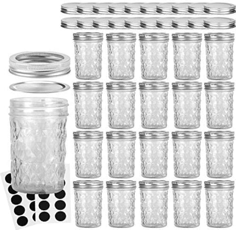 VERONES 8oz Mason jar with lids, crystal-clear glass for fresh preserves