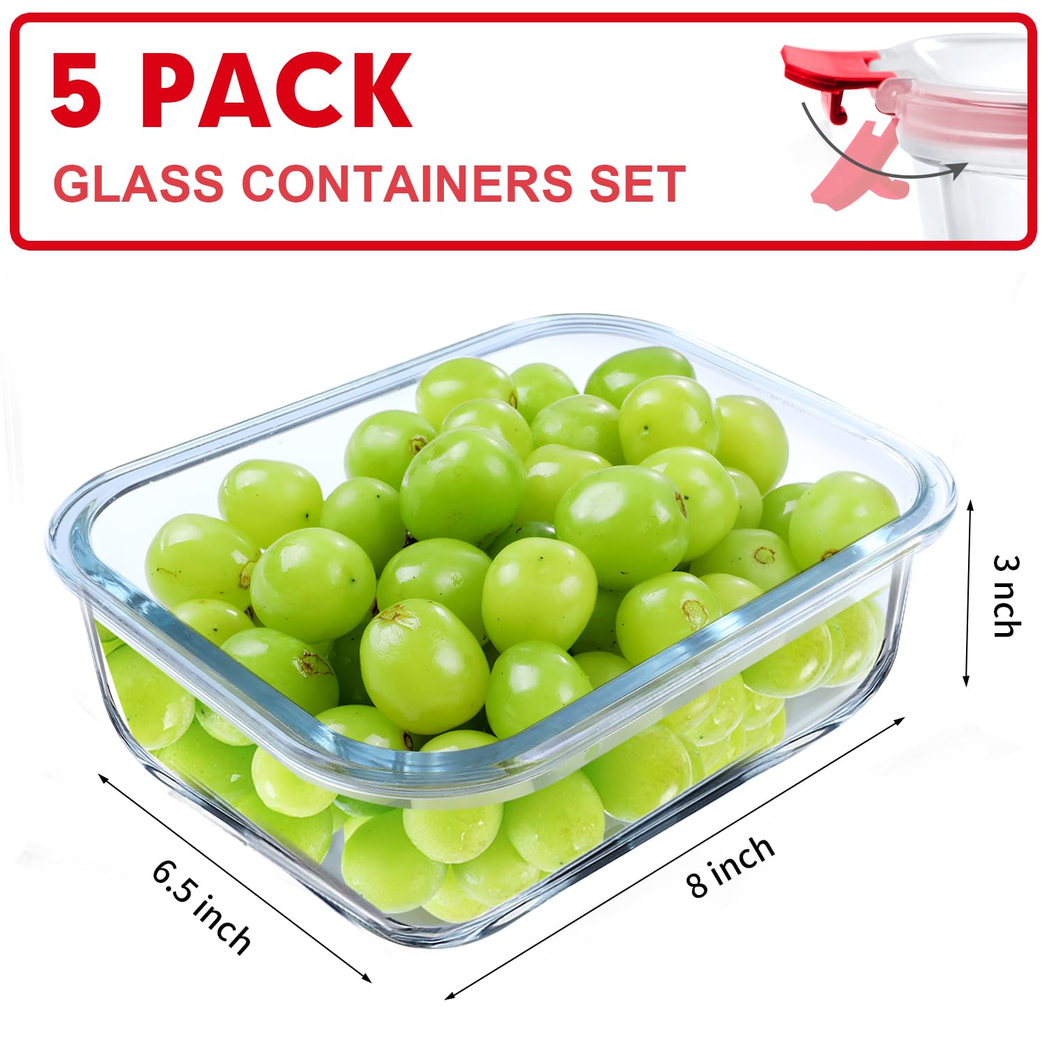 VERONES airtight BPA-free lids provide a secure seal for leaks