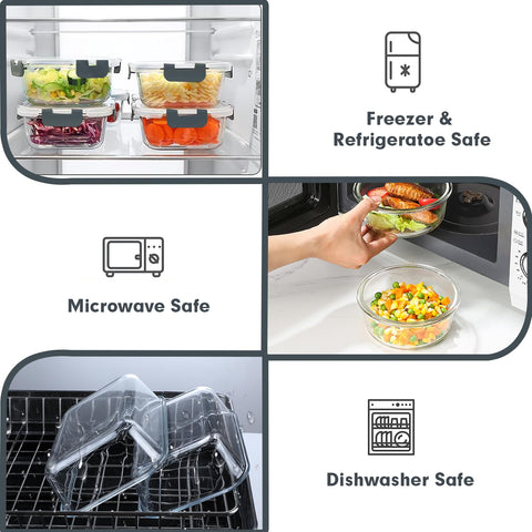 VERONES airtight BPA-free lids prevent leaks and keep foods fresh.