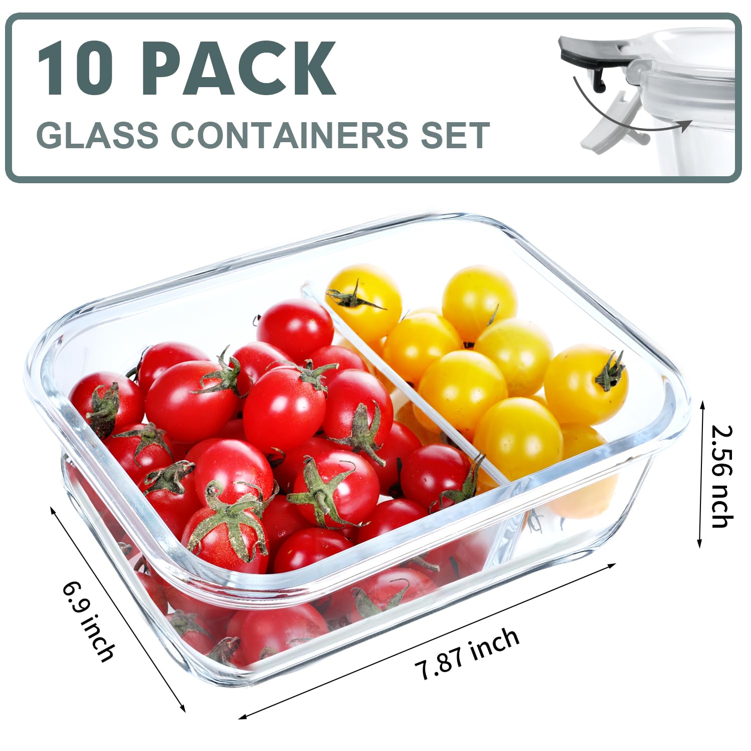 VERONES airtight locking lids keep meals leak-free during transport.