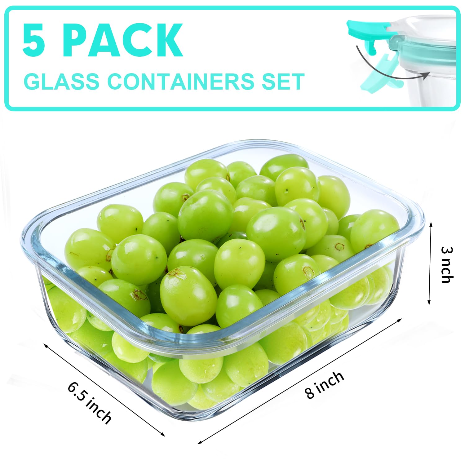 VERONES airtight BPA-free lid prevents spills and keeps meals fresh.