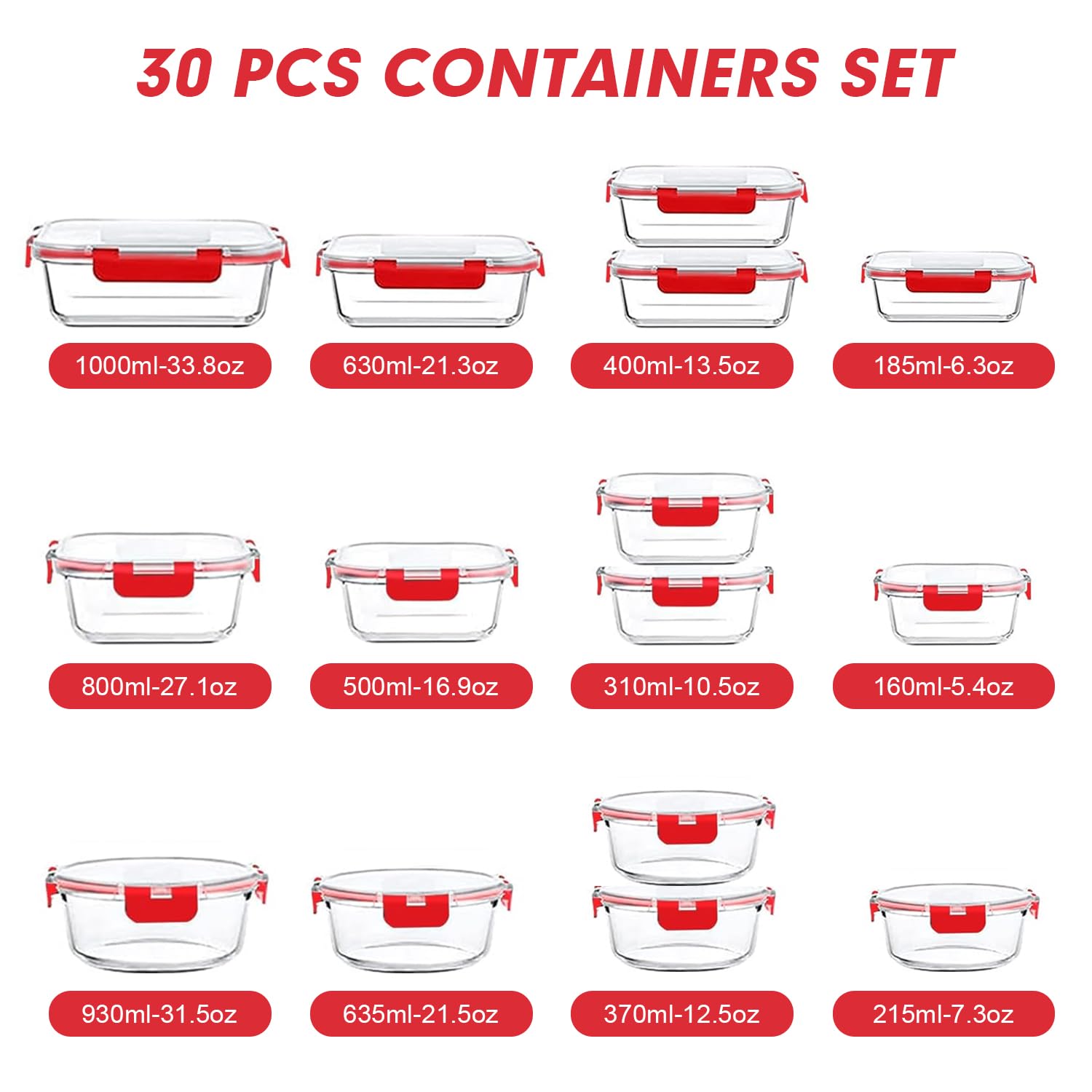 VERONES airtight snap-lock lids for leak-proof storage and easy transport.