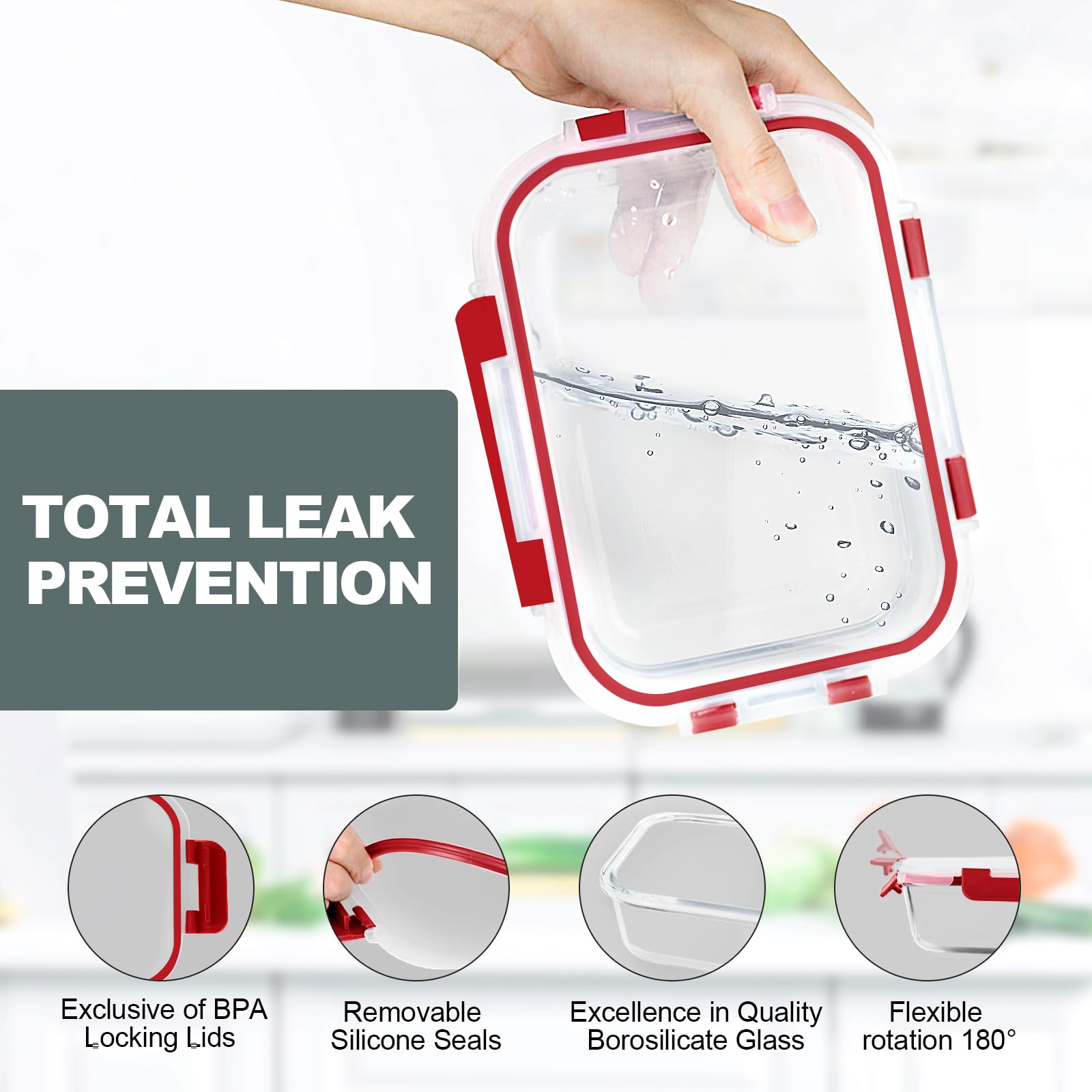 VERONES borosilicate glass endures oven, microwave, freezer, and dishwasher use
