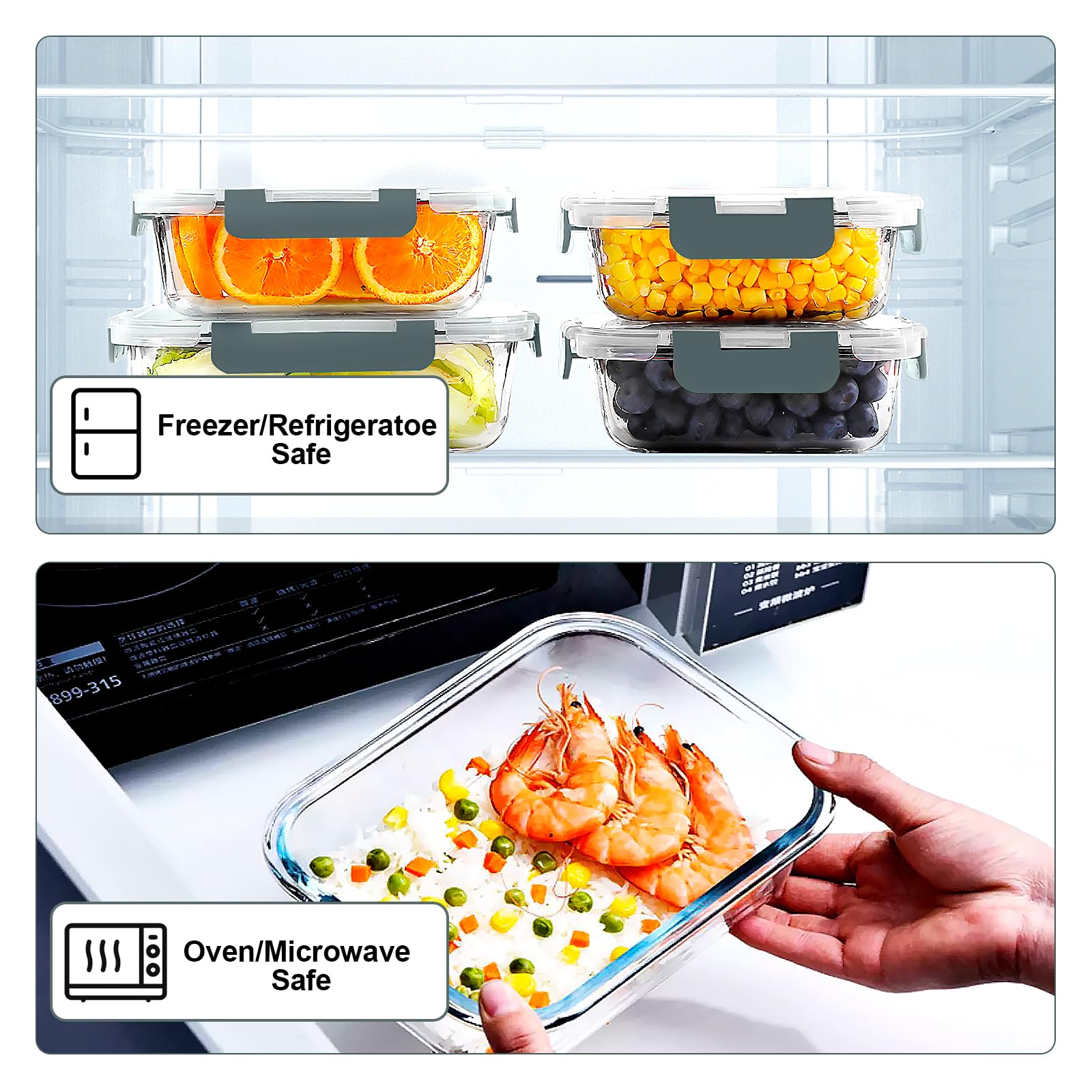 VERONES borosilicate glass suitable for oven and microwave reheating