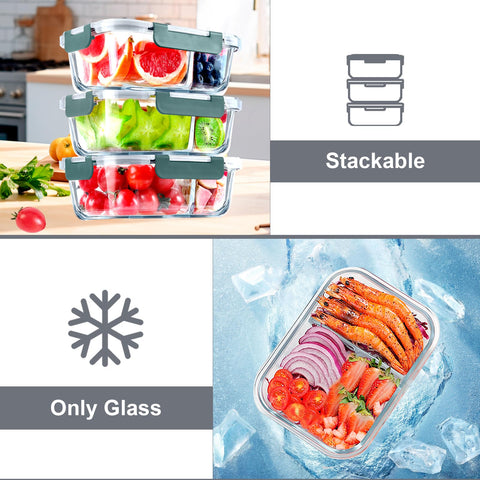 VERONES containers stack neatly to save kitchen space