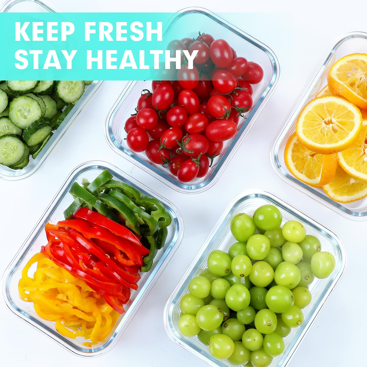 VERONES dishwasher-safe glass containers simplify cleaning after meals.
